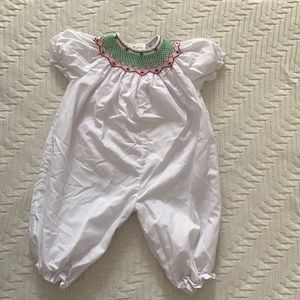 Smocked Christmas Bubble size 24 months